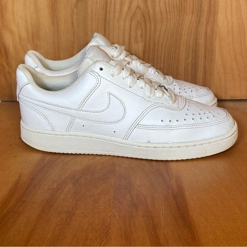 Womens 6.5 Nike Court Vision Low Sneakers Triple White SEF0055